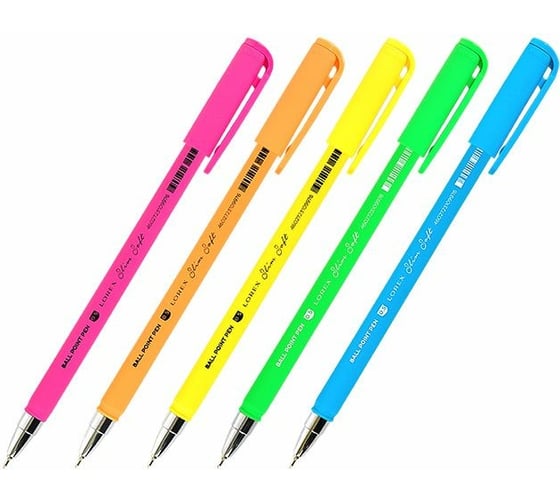 Масляная ручка LOREX Slim Soft NEON 0,50 мм 24 шт в упаковке LXOPSS-NN1