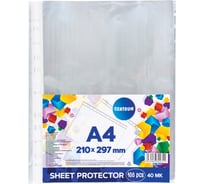 Папка-файл CENTRUM формат А4, 100 шт, 0.04 мм, с универсальной перфорацией ПП 80231