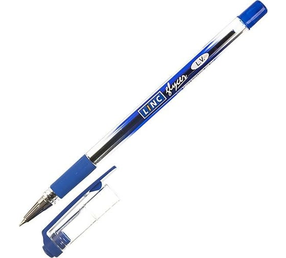 Шариковая ручка Linc GLYСER 0,7 мм синий резиновый грип 1300RF/blue