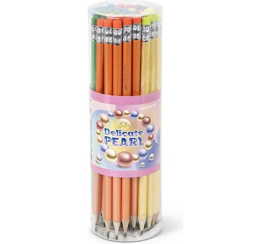 Чернографитный карандаш Schoolformat DELICATE PEARL НВ с ластиком заточенный круглый КЧ-DP-HB* 1