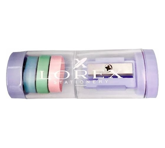 Точилка-тубус LOREX MULTI COTTON CLOUD с ластиком LXSRMU-CC