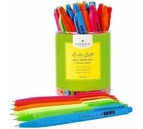 Автоматическая масляная ручка LOREX Auto Soft TRIANGLE NEON синий 0,70 мм ассорти 6 цветов 40 шт в упаковке LXOPAS-TN1*