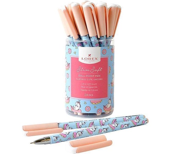 Масляная ручка LOREX Slim Soft ILLEGALLY CUTE.UNICORN 0,50 мм синий LXOPSS-IC6 1
