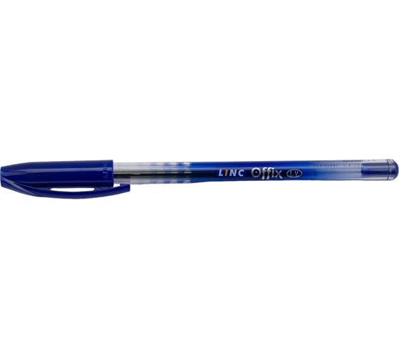 Шариковая ручка Linc OFFIX 1 мм синий прозрачный корпус 1500FW/blue