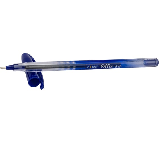 Шариковая ручка Linc OFFIX 1 мм синий прозрачный корпус 1500FW/blue