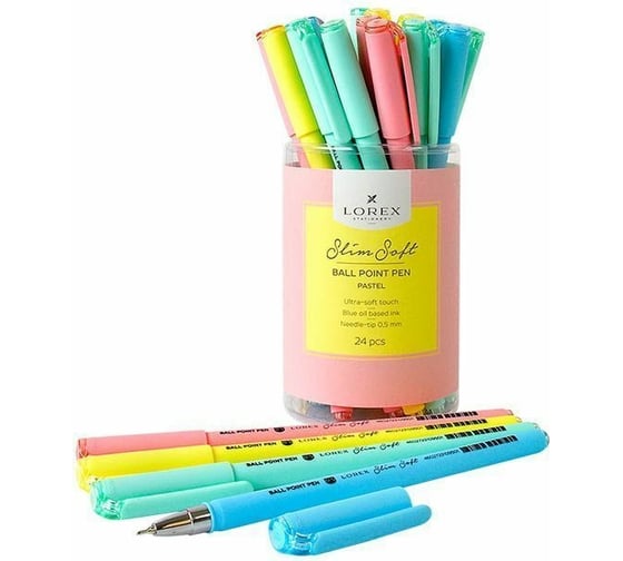 Масляная ручка LOREX Slim Soft PASTEL 0,50 мм 24 шт в упаковке LXOPSS-PS1 1