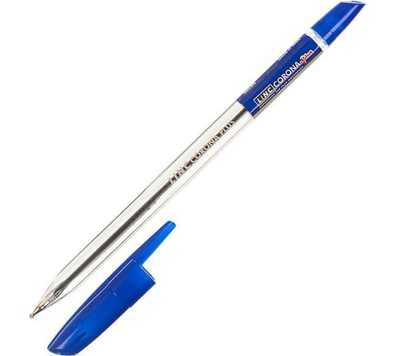 Шариковая ручка Linc CORONA PLUS 0,7 мм синий прозрачный корпус 50 шт в упаковке 3002N/blue 1