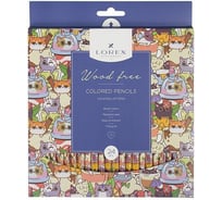 Набор цветных карандашей LOREX WOOD FREE COCKTAIL KITTENS 24 цвета, трехгранные LXCPWF24-CK