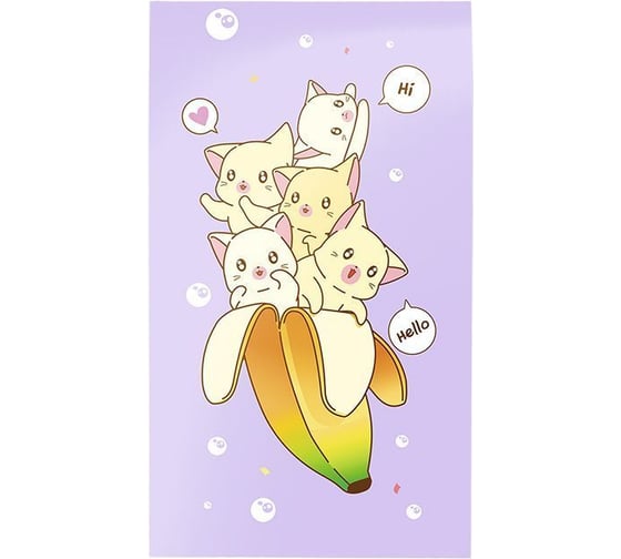 Блокнот Schoolformat KAWAII CATS А7 40 листов, клетка, скрепка, мелованный картон, глянцевая ламинация БЛ7-ККТ