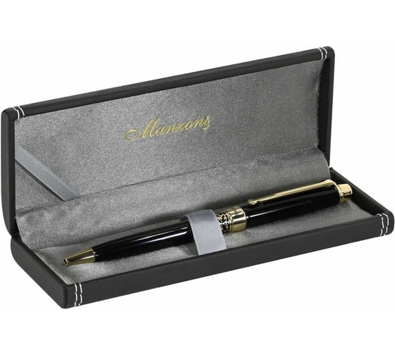 Шариковая ручка Manzoni VENEZIA цвет корпуса: черный футляр кожзам AP009B101098M
