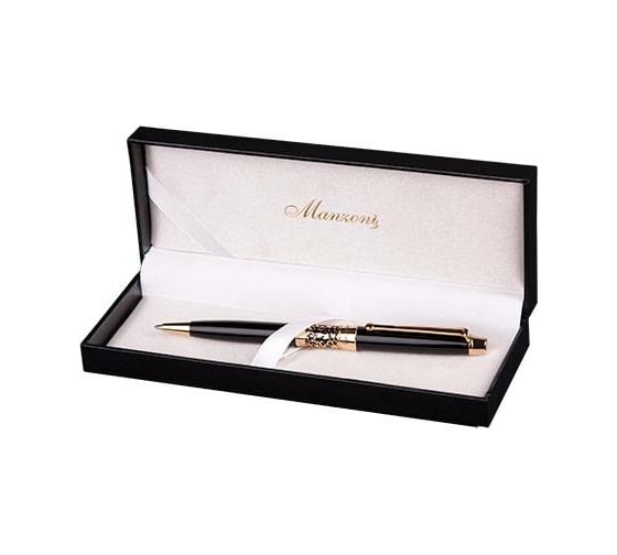 Шариковая ручка Manzoni VENEZIA цвет корпуса: черный футляр кожзам AP009B101098M