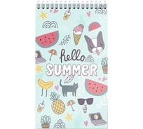 Блокнот Schoolformat СОЧНОЕ ЛЕТО А7 40 листов, клетка, гребень, мелованный картон, глянцевая ламинация БЛ7-СОЛ