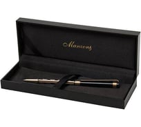 Шариковая ручка Manzoni APRILIA цвет корпуса: черный, золотая гравировка, футляр кожзам APR5014-BM