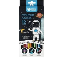 Набор цветных карандашей Schoolformat SPACE ADVENTURE 12 цветов шестигранные КЦ12-СА
