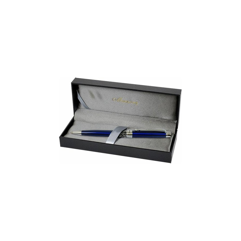 Шариковая ручка  VENEZIA цвет корпуса: синий футляр кожзам .