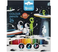 Набор цветных карандашей Schoolformat SPACE ADVENTURE 24 цвета шестигранные КЦ24-СА