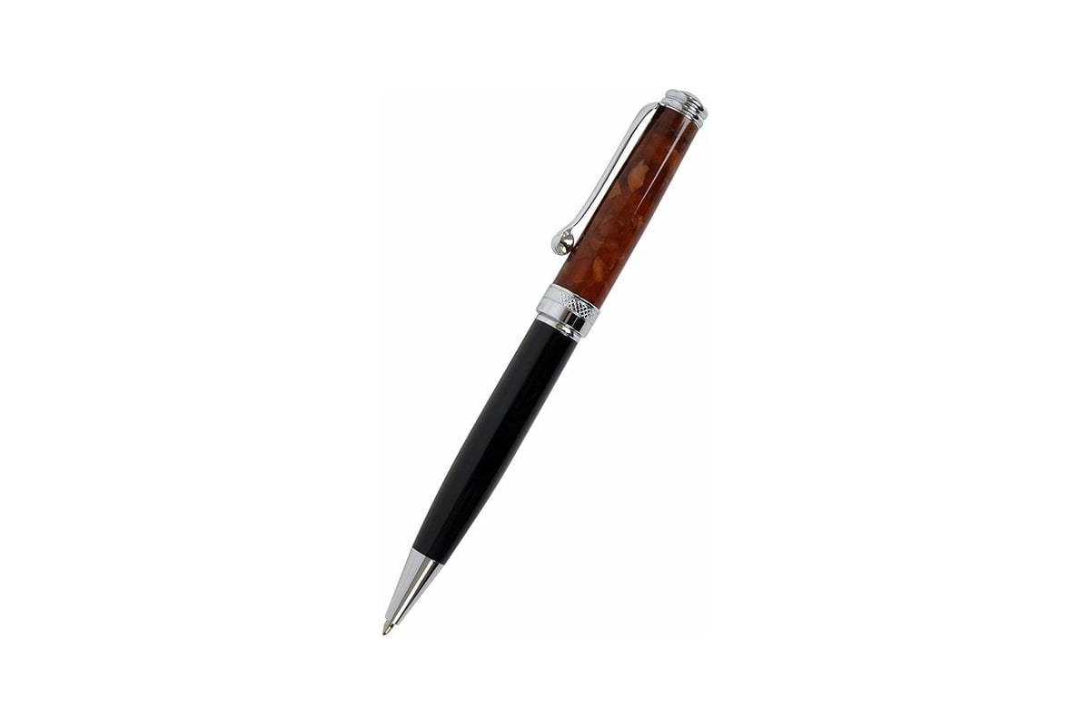 Шариковая ручка  RIMINI цвет корпуса: темный янтарь футляр .