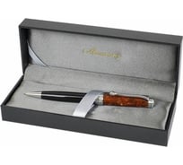 Шариковая ручка Manzoni RIMINI цвет корпуса: темный янтарь футляр кожзам RIMLR-AMB