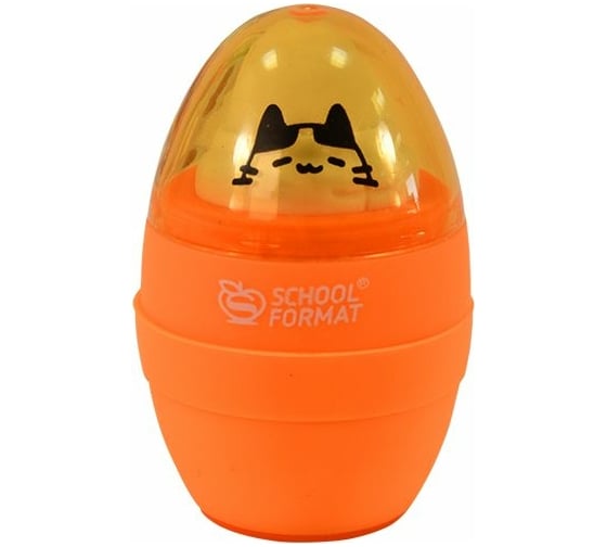 Точилка Schoolformat CAT SOFT и эффектом soft touch с ластиком 1 отверстие ТЧ1КЛ-КС