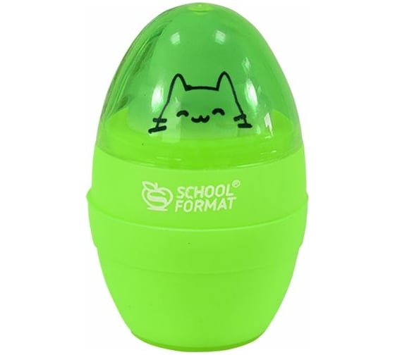 Точилка Schoolformat CAT SOFT и эффектом soft touch с ластиком 1 отверстие ТЧ1КЛ-КС
