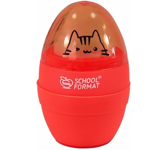 Точилка Schoolformat CAT SOFT и эффектом soft touch с ластиком 1 отверстие ТЧ1КЛ-КС