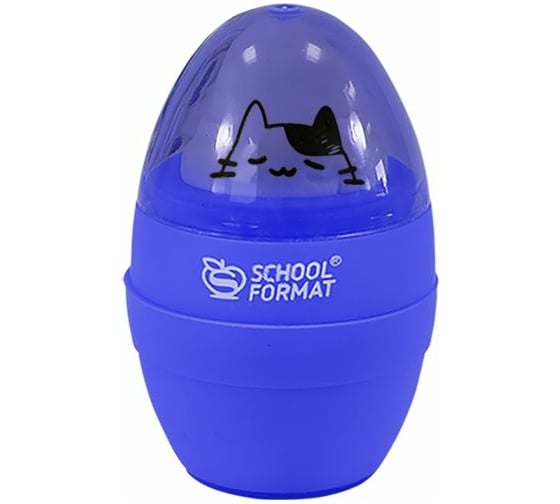 Точилка Schoolformat CAT SOFT и эффектом soft touch с ластиком 1 отверстие ТЧ1КЛ-КС