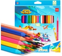 Карандаши цветные DELI EC126-24 Super Wings шестигранный пластик коробка/европодвес 24 шт 1900988