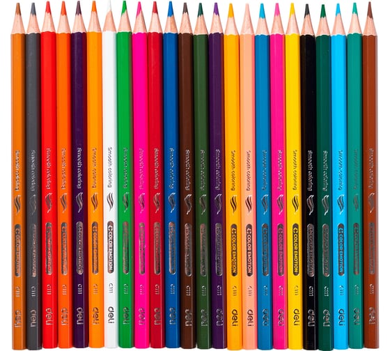 Карандаши цветные DELI EC111-24 Color Emotion шестигранный липа 24 цвета тубус пластиковый 24 шт 1478873