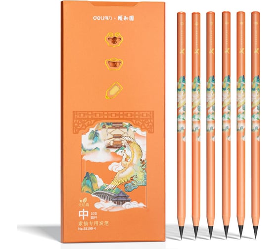Карандаш чернографитный DELI 58199-4 Summer Palace 10 шт 1656515