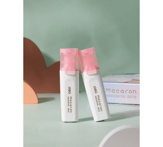 Текстовыделитель DELI ES621Spink Macaron скошенный пишущий наконечник 1-5 мм розовый 1658055