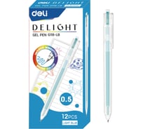 Ручка гелевая DELI ght EG118-LB автоматическая корпус прозрачный чернила светло-синие линия 0.5 мм 1657530