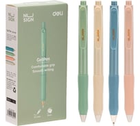 Ручка гелевая DELI Nusign ENS576-BK автоматическая корпус ассорти чернила черные линия 0.5 мм резиновая манжета 1809398