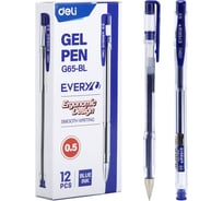 Ручка гелевая DELI EveryU EG65-BL корпус прозрачный диаметр 0.5 мм чернила синие 1872835
