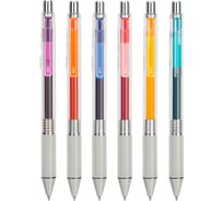 Набор гелевых ручек DELI A123 автоматические корпус прозрачный диаметр 0.5 мм чернила ассорти 6шт резиновая манжета 6цв. 1809298