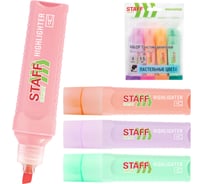 Набор текстовыделителей 4 ПАСТЕЛЬНЫХ ЦВЕТА, EVERYDAY HL-707, линия 1-5 мм, Staff 152549