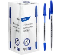 Шариковая ручка DELI синий, 0.35 мм линия, 1 шт EQ6-BL