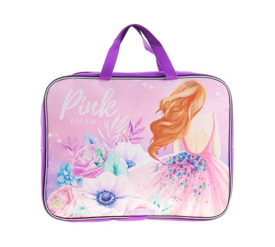 Папка Calligrata Pink Dream с ручками для девочек текстиль А4 70 мм 350x270 мм 4061082