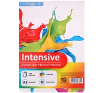 Цветная бумага Calligrata А5 100 листов, интенсив 5 цветов 80 г/м2 5462389