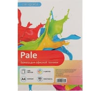 Цветная бумага Calligrata А4 100 листов, пастель 5 цветов 80 г/м2 1306465