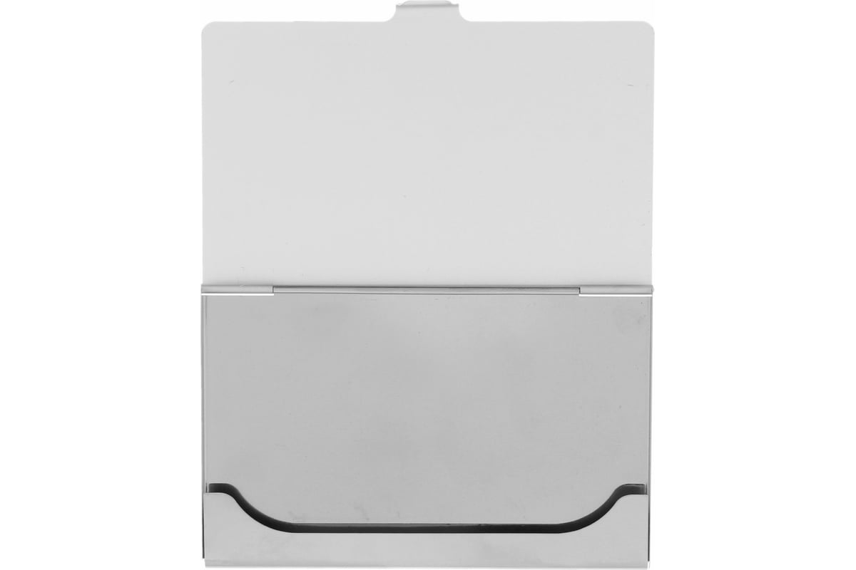 Горизонтальная металлическая визитница Calligrata серебристая микс ...