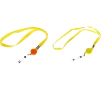 Лента для бейджа Calligrata ширина 10 мм, длина 85 см с держателем-рулеткой 40 см с пластиковой петлей на кнопке, желтая 167150