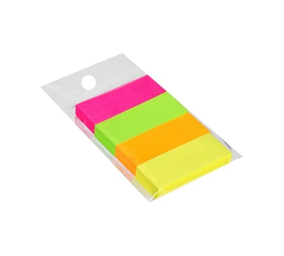 Бумажные блок-закладки с клеевым краем Calligrata Neon 12х50 мм, 4 цвета, 80 листов 5206470 1