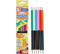 Двухцветные карандаши Calligrata 6 штук, 12 цветов, в картонной коробке, треугольные 5498146