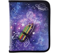 Универсальная пластиковая папка для тетрадей Calligrata Ракета А5 молния вокруг ПМ-А5-04 5496019
