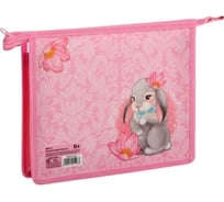Пластиковая папка для тетрадей Calligrata Зайчик А5 для девочек молния сверху ПМ-А5-29 4125196