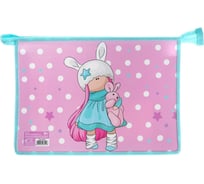 Пластиковая папка для тетрадей Calligrata Девочка А4 для девочек молния сверху ПМ-А4-29 5496012