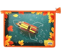 Универсальная пластиковая папка для тетрадей Calligrata Ракета А4 молния сверху ПМ-А4-29 2979195