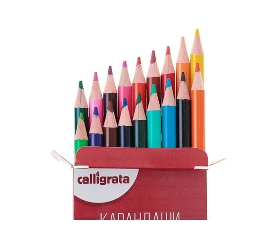 Акварельные карандаши Calligrata 18 цветов, в картонной коробке, заточенные 3883846