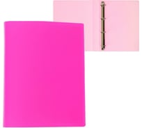 Пластиковая папка на 4 кольцах Calligrata А4, 40 мм, 500 мкм, розовый неон 6580746