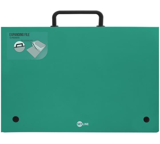 Папка-портфель Calligrata А4 13 отделений 330x235x36 мм, 700 мкм, зелёная 5545360